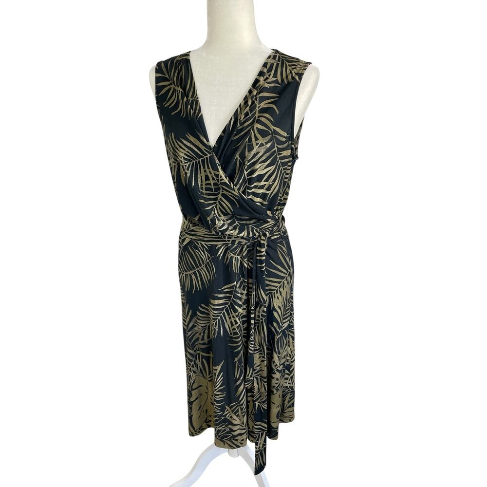 Tommy Bahama Modal Jersey Knit Faux Wrap Dress Sz M Tropical Vacation Travel - Picture 3 of 12